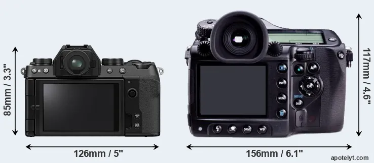 Comparison X-S10 or 645D rear