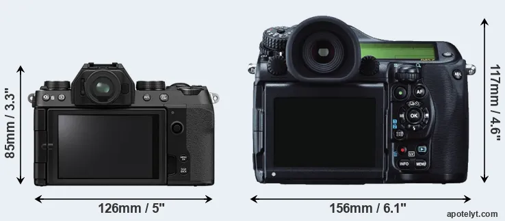 Comparison X-S10 or 645Z rear