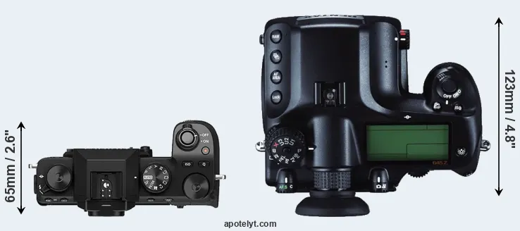 Compare X-S10 versus 645Z top