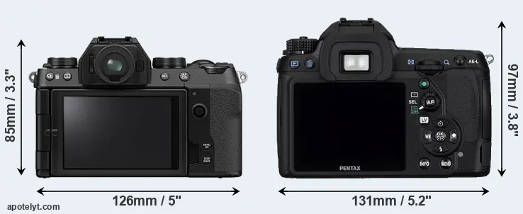 Comparison X-S10 or K-5 rear