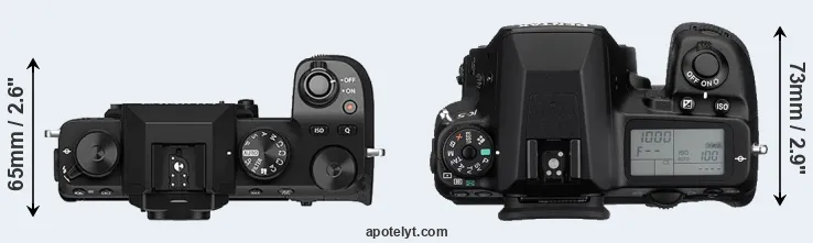Compare X-S10 versus K-5 top
