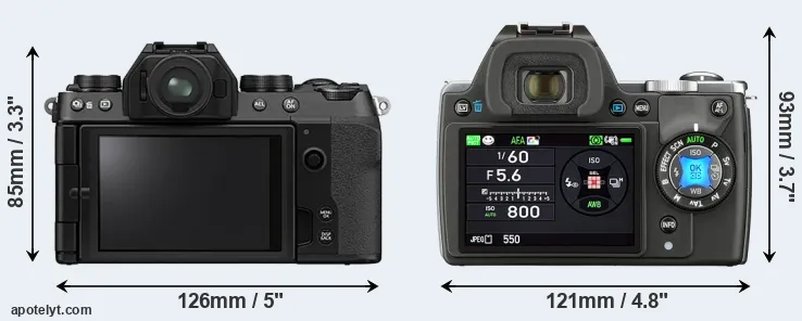 Comparison X-S10 or K-S1 rear
