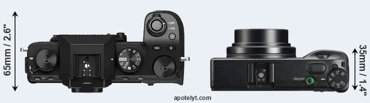 Compare X-S10 versus GR IIIx top