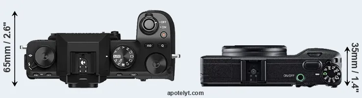 Compare X-S10 versus GR top