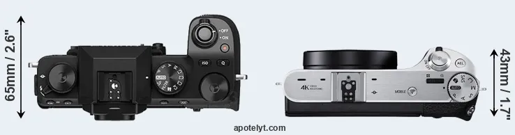 Compare X-S10 versus NX500 top
