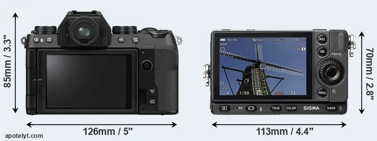 Comparison X-S10 or fp rear