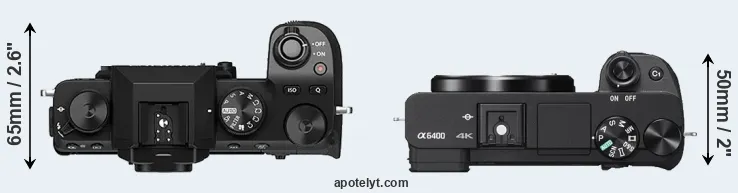 Compare X-S10 versus A6400 top
