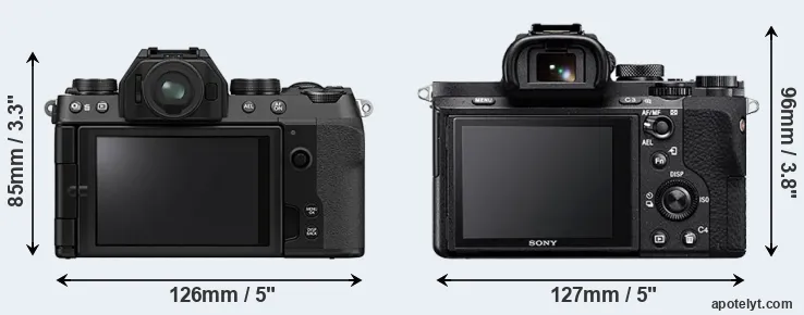 Comparison X-S10 or A7 II rear