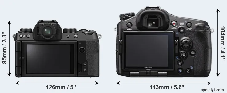 Comparison X-S10 or A77 II rear