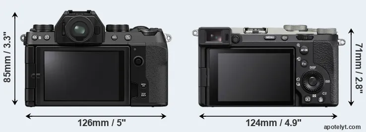 Comparison X-S10 or A7C II rear