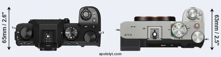 Compare X-S10 versus A7C II top