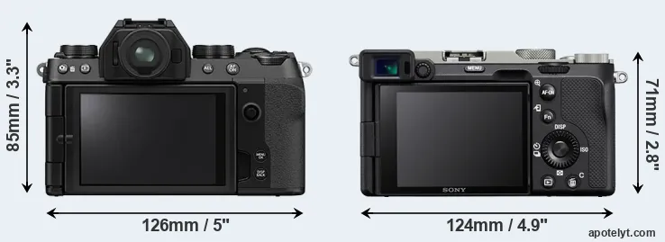 Comparison X-S10 or A7C rear