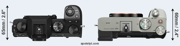 Compare X-S10 versus A7C top