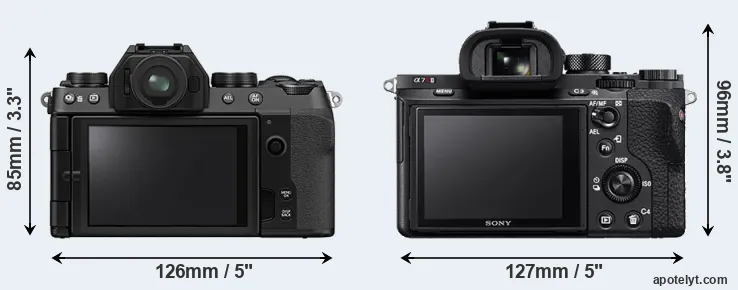Comparison X-S10 or A7R II rear