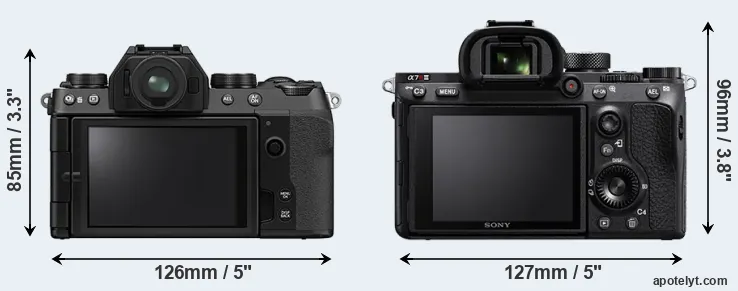 Comparison X-S10 or A7R III rear