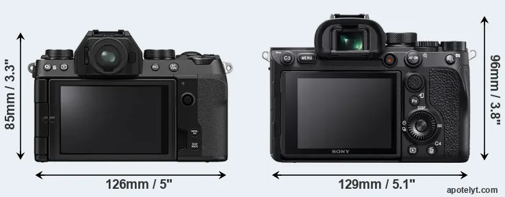Comparison X-S10 or A7R IV rear