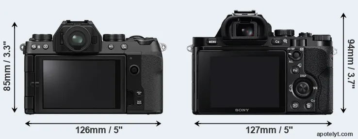 Comparison X-S10 or A7R rear