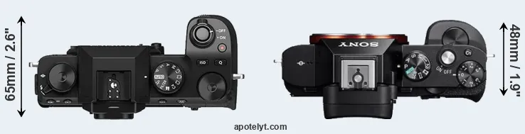 Compare X-S10 versus A7R top