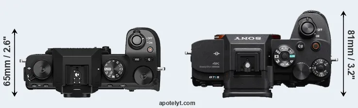 Compare X-S10 versus A7S III top