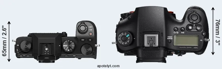Compare X-S10 versus A99 II top