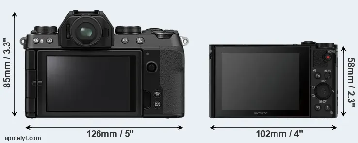 Comparison X-S10 or HX90V rear