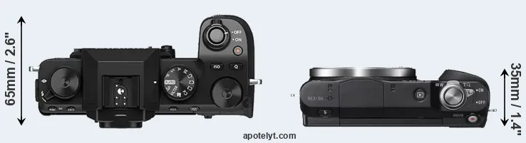 Compare X-S10 versus NEX-3N top