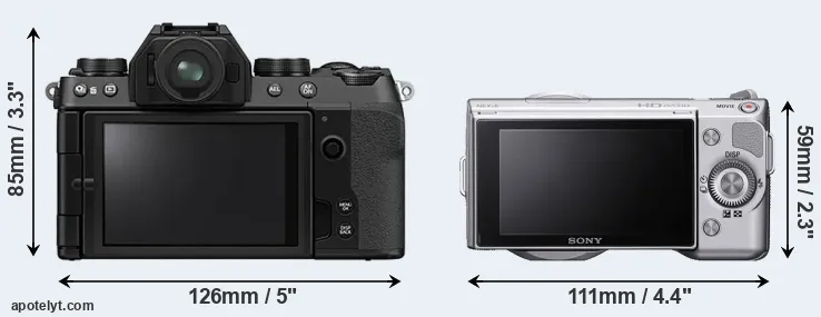 Comparison X-S10 or NEX-5 rear