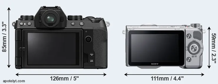 Comparison X-S10 or NEX-5T rear