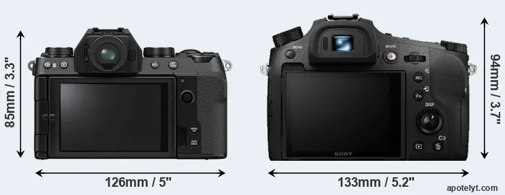 Comparison X-S10 or RX10 IV rear