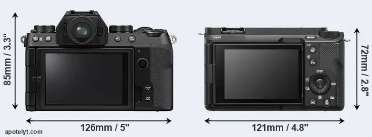 Comparison X-S10 or ZV-E1 rear