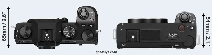 Compare X-S10 versus ZV-E1 top