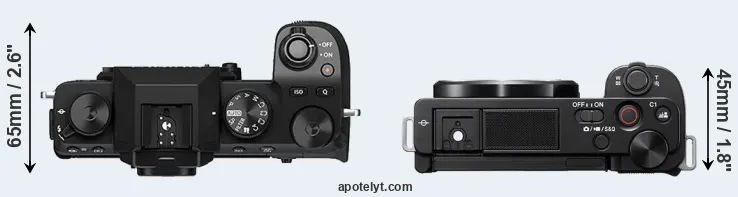 Compare X-S10 versus ZV-E10 top