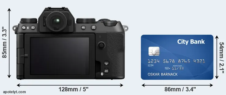X-S20 and credit card rear side