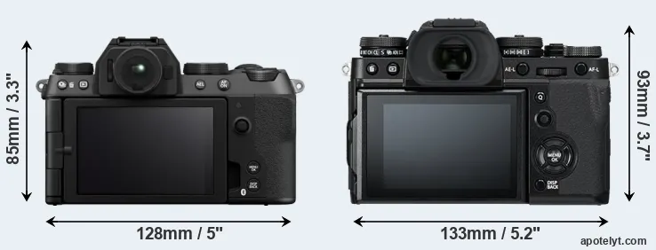 Comparison X-S20 or X-T3 rear