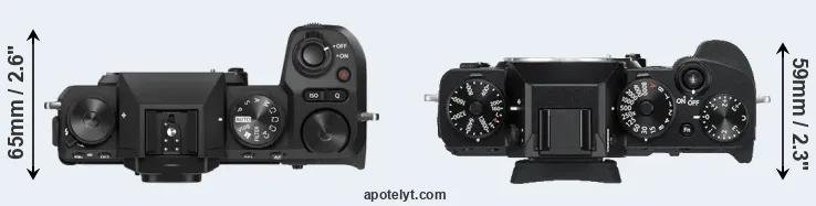 Compare X-S20 versus X-T3 top