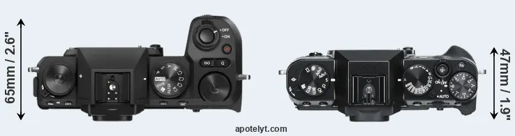 Compare X-S20 versus X-T30 top