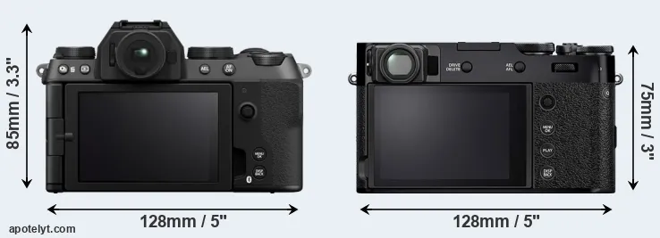 Comparison X-S20 or X100V rear