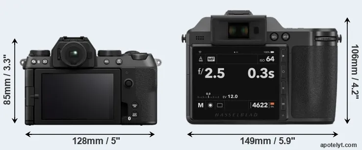 Comparison X-S20 or X2D 100C rear