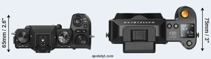Compare X-S20 versus X2D 100C top