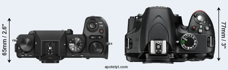 Compare X-S20 versus D3200 top