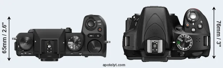 Compare X-S20 versus D3300 top