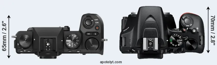 Compare X-S20 versus D3500 top
