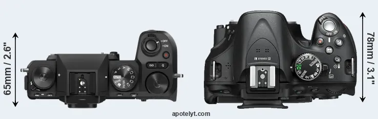 Compare X-S20 versus D5200 top