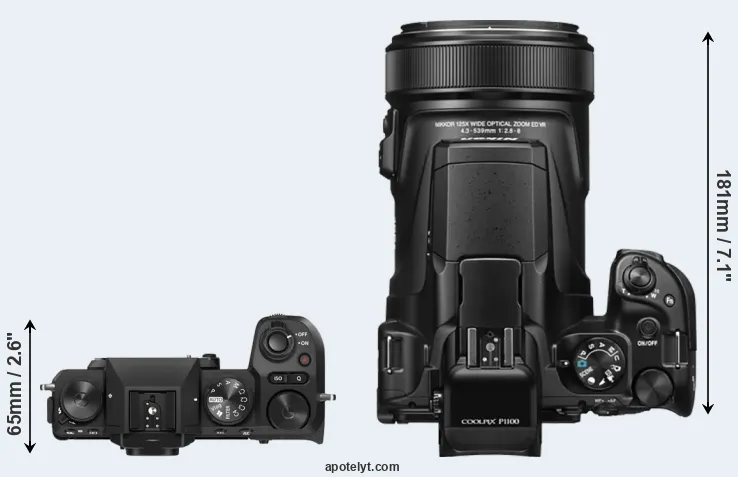 Compare X-S20 versus P1100 top