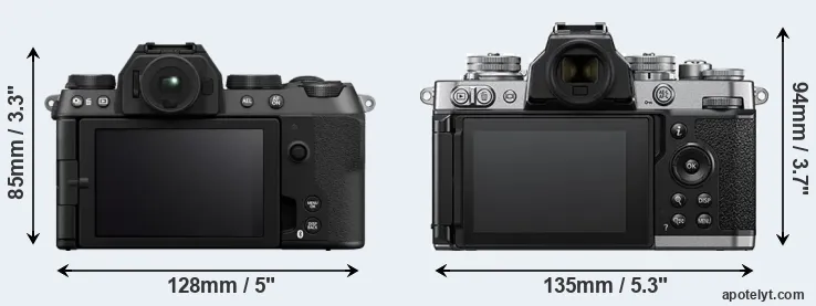 Comparison X-S20 or Z fc rear
