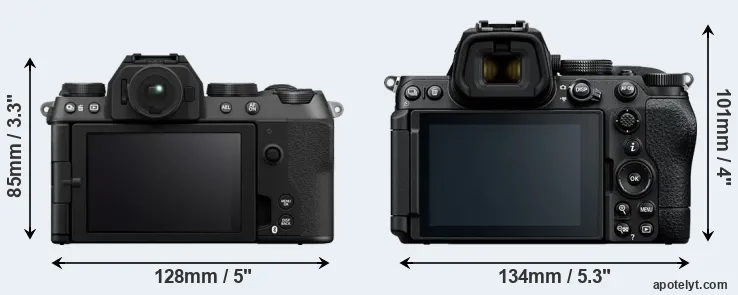 Comparison X-S20 or Z5 II rear
