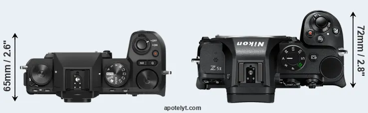 Compare X-S20 versus Z5 II top