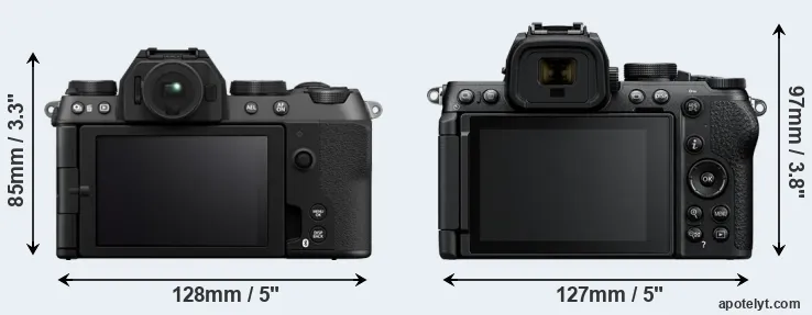 Comparison X-S20 or Z50 II rear