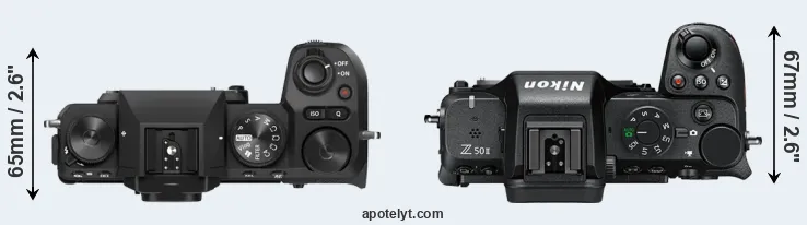 Compare X-S20 versus Z50 II top