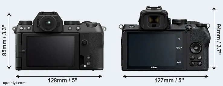 Comparison X-S20 or Z50 rear
